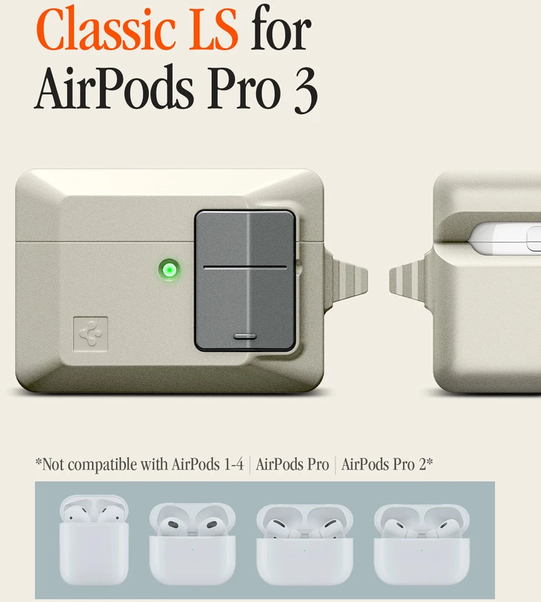 Dėklas Spigen Classic LS, stone – AirPods Pro 3