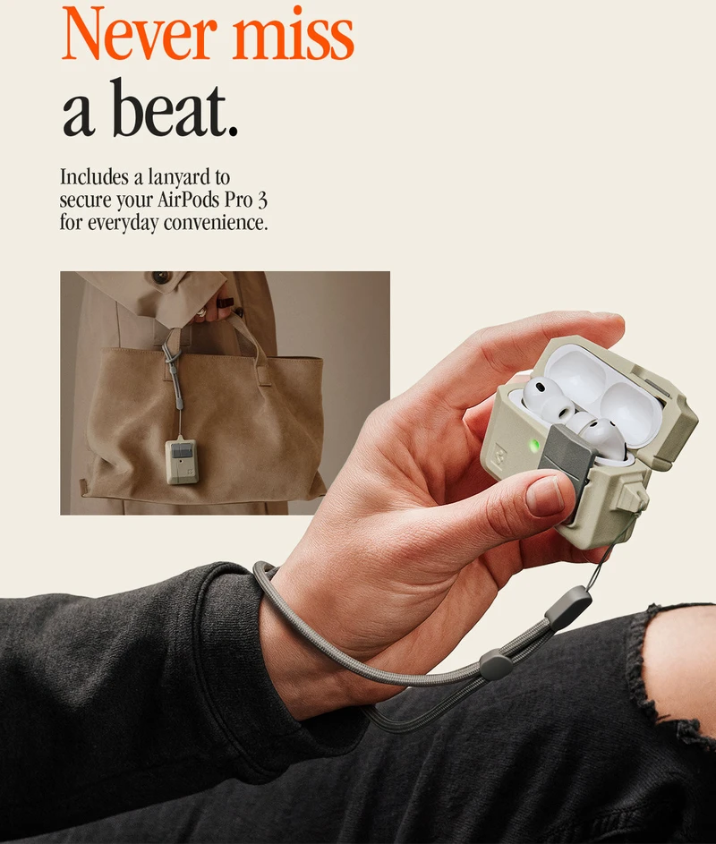 Dėklas Spigen Classic LS, stone – AirPods Pro 3