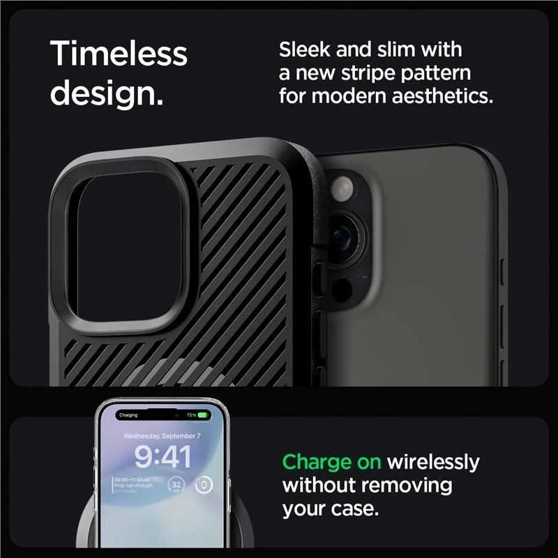 Spigen Core Armor Mag MagSafe Apple iPhone 16 Pro – dėklas telefonui juodos matinės spalvos