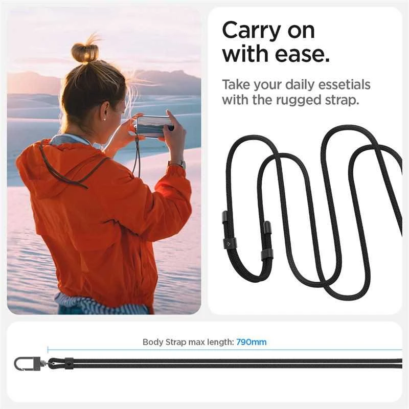 Spigen Crossbody Strap, juodas