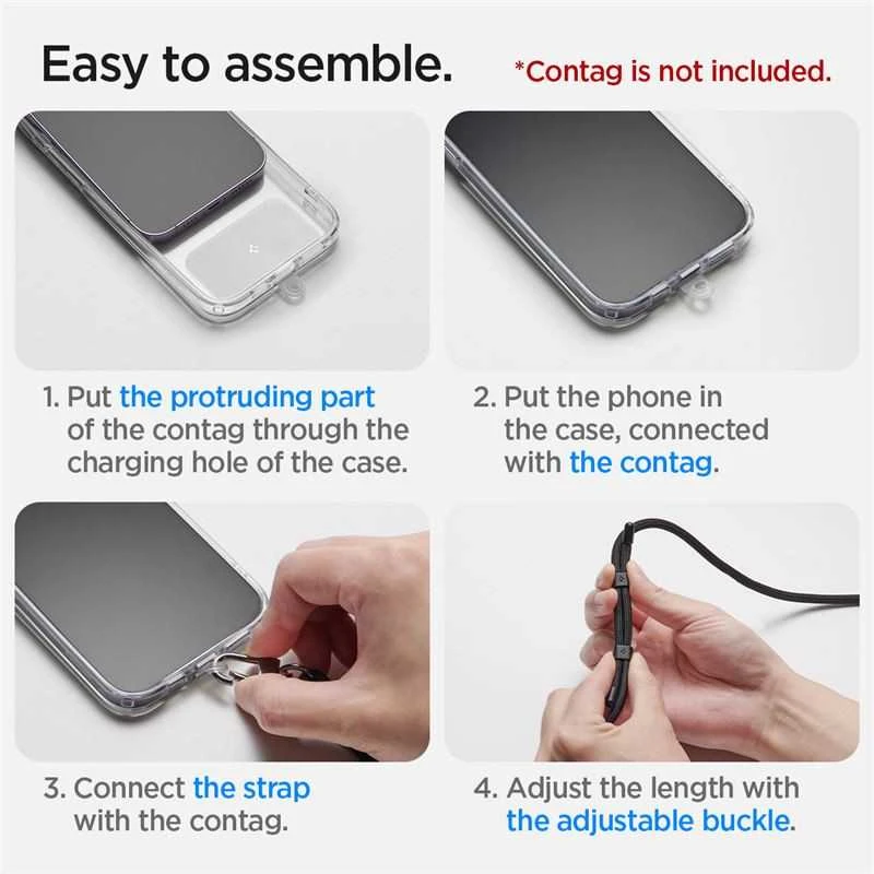 Spigen Crossbody Strap, juodas