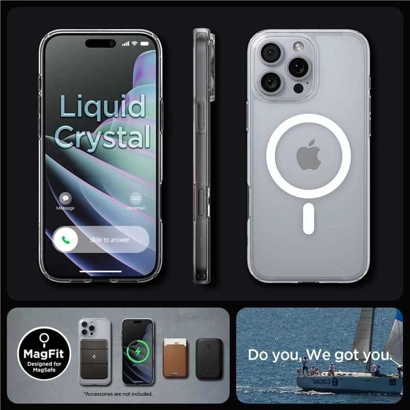Dėklas „Spigen Crystal Flex MagSafe“, krištolo skaidrumo – „iPhone 16 Pro Max“