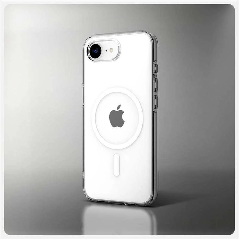 Dėklas Spigen „Crystal Flex MagSafe“, skaidriai baltas – „iPhone 16e“