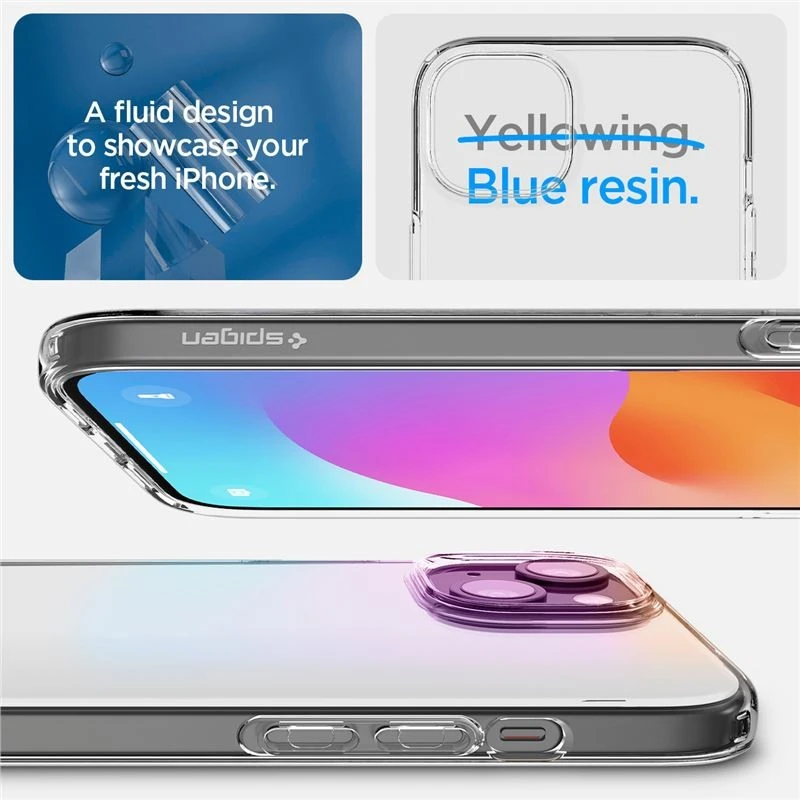 Dėklas „Spigen Crystal Flex“, krištolo skaidrumo – „Apple iPhone 15“