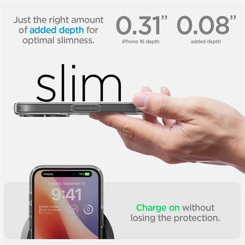Dėklas „Spigen Crystal Hybrid“, krištolo skaidrumo – iPhone 16