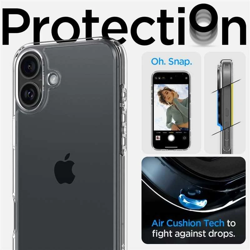 Dėklas „Spigen Crystal Hybrid“, krištolo skaidrumo – iPhone 16