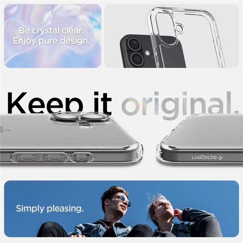 Dėklas „Spigen Crystal Hybrid“, krištolo skaidrumo – iPhone 16