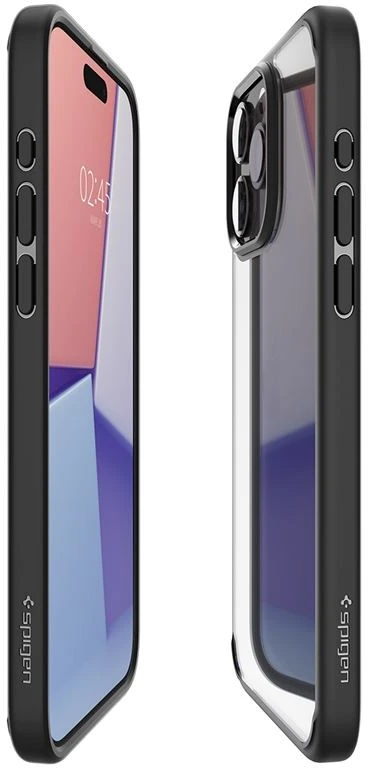 Dėklas Spigen Crystal Hybrid, matinė juoda - iPhone 15 Pro Max