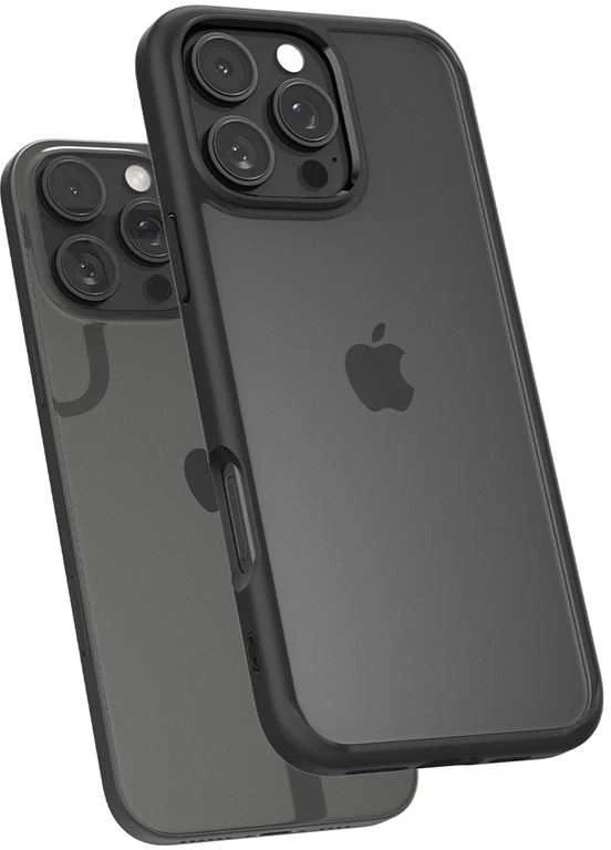 Dėklas Spigen Crystal Hybrid, matte juodas - iPhone 16 Pro Max
