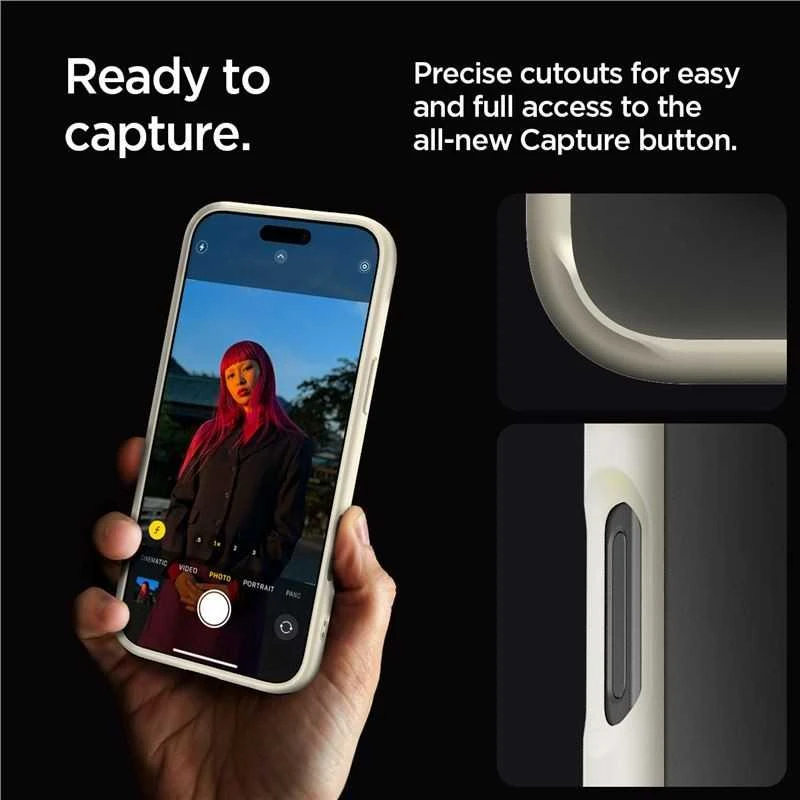 Dėklas „Spigen Crystal Hybrid“, prislopintos smėlio spalvos - iPhone 16 Pro Max