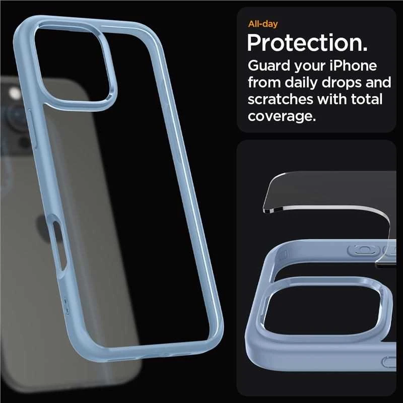 Dėklas Spigen Crystal Hybrid, sierra mėlynas - iPhone 16 Pro Max