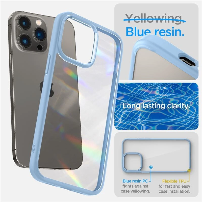 Dėklas Spigen Crystal Hybrid, sierra mėlyna - iPhone 14 Pro Max