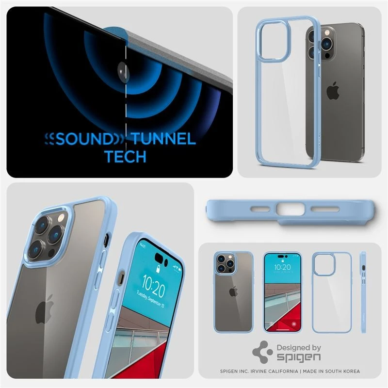 Dėklas Spigen Crystal Hybrid, sierra mėlyna - iPhone 14 Pro Max