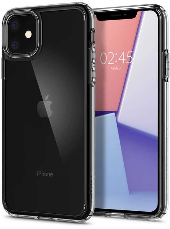 Dėklas „Spigen Crystal Hybrid“, skaidrus – iPhone 11