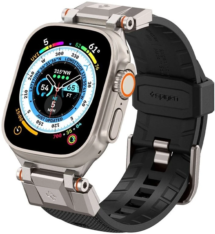Dėklas Spigen Durapro Armor apyrankė skirta Apple Watch 4/5/6/7/8/9/SE/ Ultra (42/44/45/49 mm) – juodos spalvos