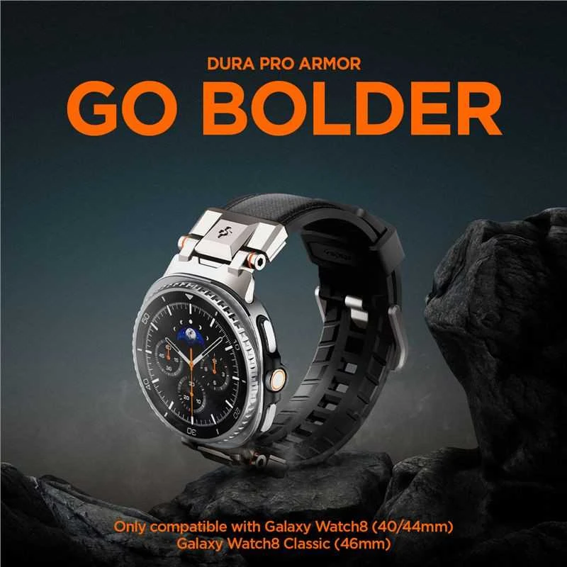 „Spigen DuraPro Armor“, juodas - „Samsung Galaxy Watch 8“ 46 mm/44 mm/40 mm