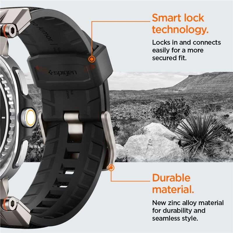 „Spigen DuraPro Armor“, juodas - „Samsung Galaxy Watch 8“ 46 mm/44 mm/40 mm