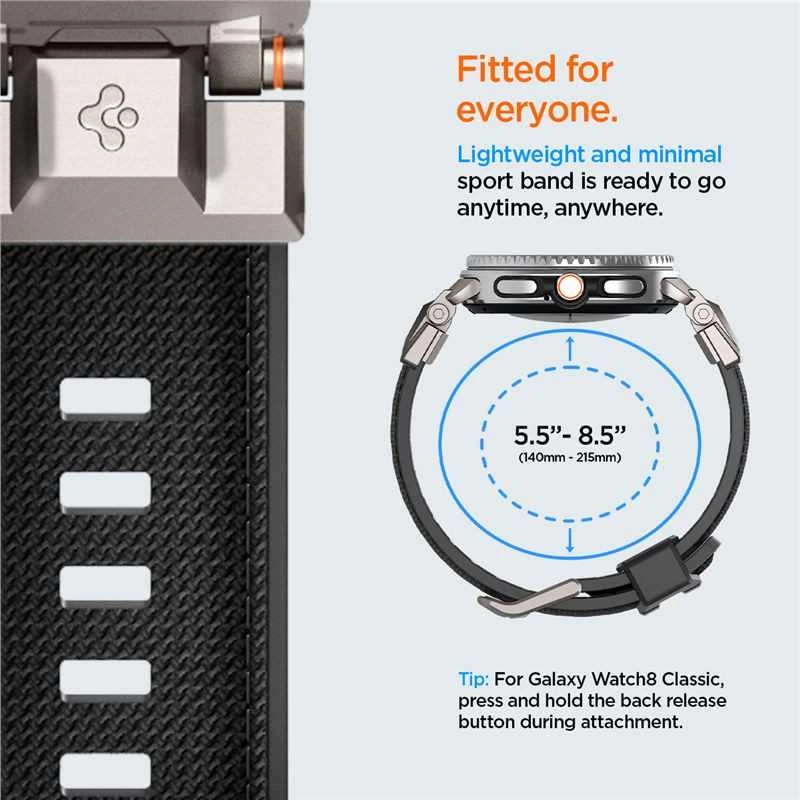 „Spigen DuraPro Armor“, juodas - „Samsung Galaxy Watch 8“ 46 mm/44 mm/40 mm