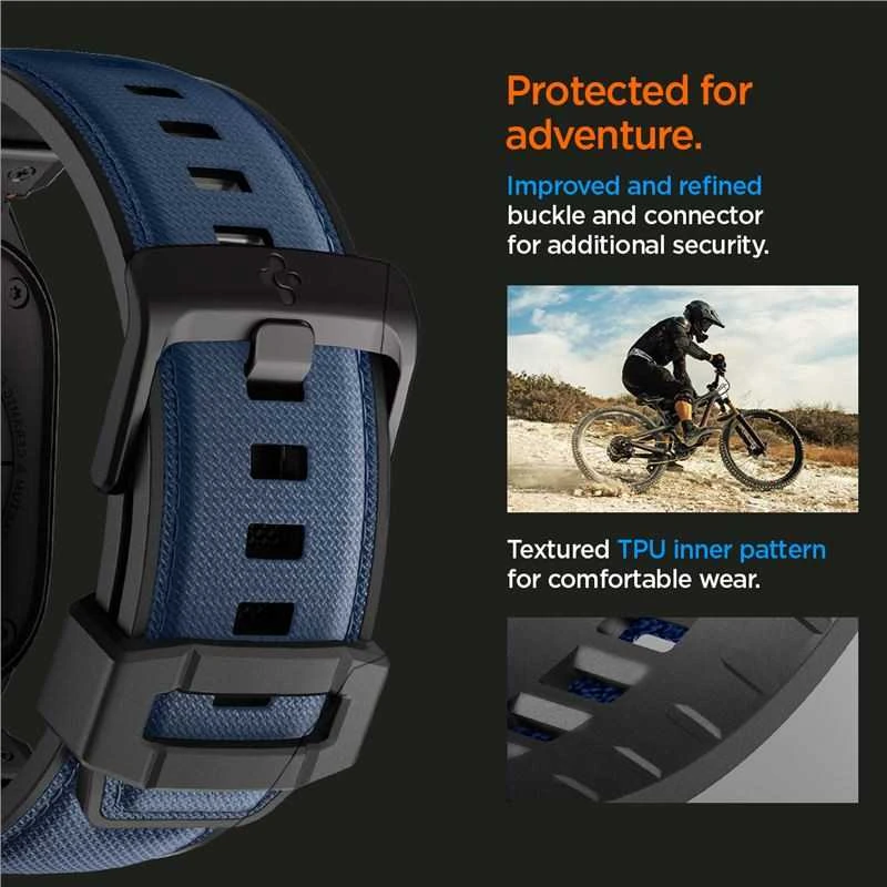 „Spigen DuraPro Armor“ dirželis, skirtas „Apple Watch 44 / 45 / 46 / 49 mm“ – tamsiai mėlynas Mėlyna