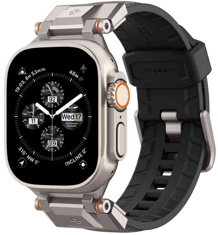„Spigen DuraPro Armor“ dirželis, skirtas „Apple Watch 44 / 45 / 46 / 49 mm“ – pilkas