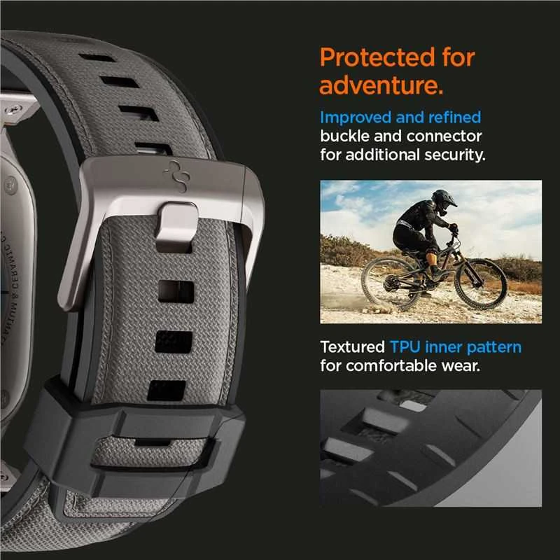 „Spigen DuraPro Armor“ dirželis, skirtas „Apple Watch 44 / 45 / 46 / 49 mm“ – pilkas