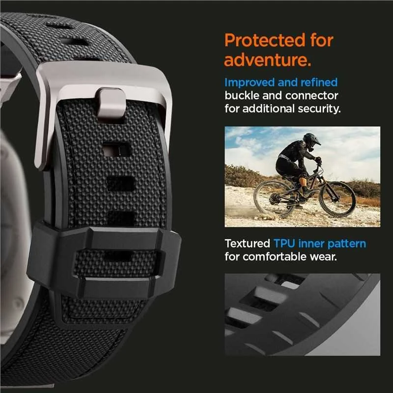 „Spigen DuraPro Armor PU“ dirželis, skirtas „Apple Watch“ 42/44/45/49 mm (juodas)