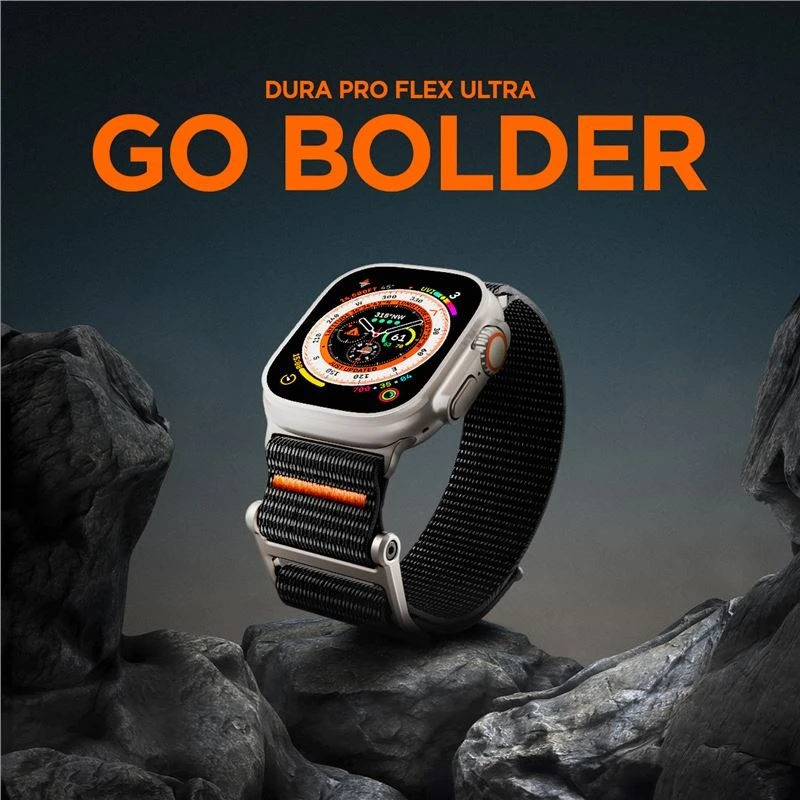 Spigen DuraPro Flex, juodos spalvos - Apple Watch 49mm/46mm/45mm/44mm/42mm