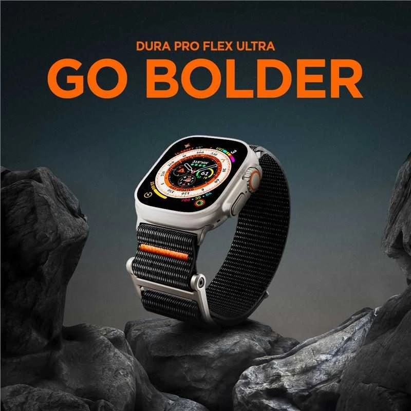 „Spigen DuraPro Flex“, juodas - Apple Watch 49mm/46mm/45mm/44mm/42mm