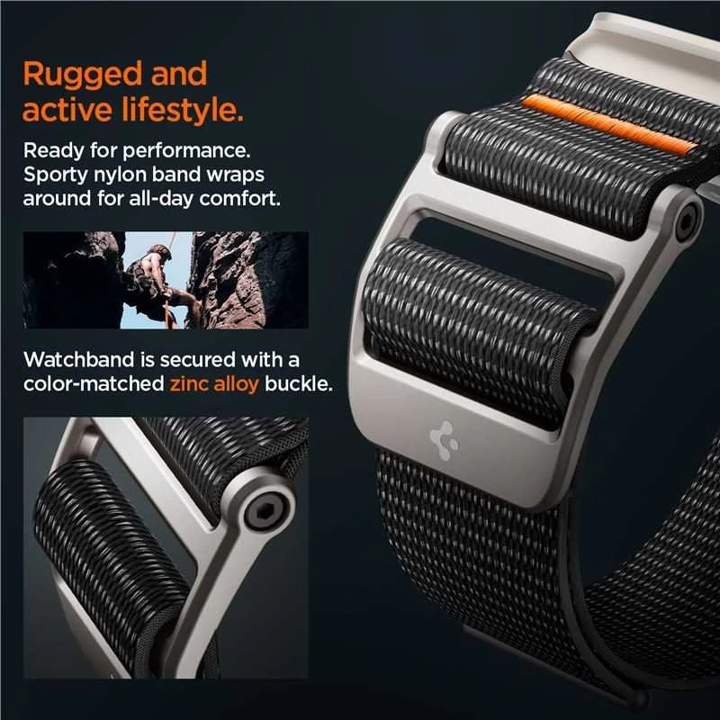 „Spigen DuraPro Flex“, juodas - Apple Watch 49mm/46mm/45mm/44mm/42mm
