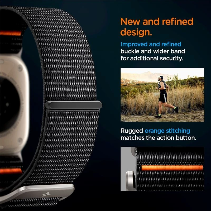 Spigen DuraPro Flex, juodos spalvos - Apple Watch 49mm/46mm/45mm/44mm/42mm
