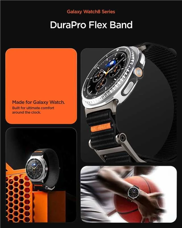 Spigen DuraPro Flex apyrankė skirti Samsung Galaxy Watch 40/44/46 mm – juodos spalvos