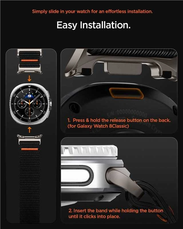 Spigen DuraPro Flex apyrankė skirti Samsung Galaxy Watch 40/44/46 mm – juodos spalvos
