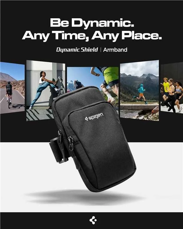 Spigen Dynamic Shield Armband dėklas telefonui juodos spalvos AMP04617