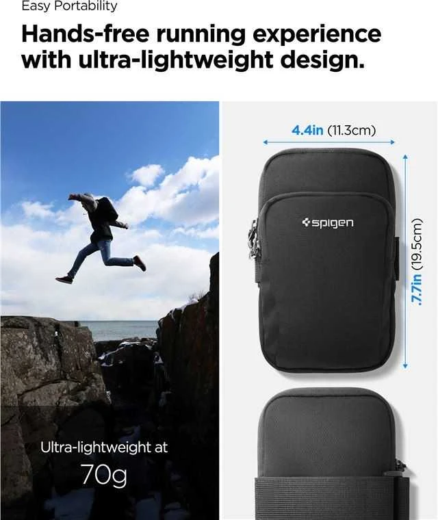 Spigen Dynamic Shield Armband dėklas telefonui juodos spalvos AMP04617