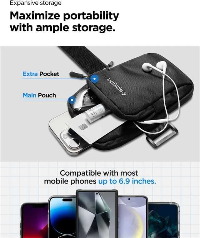 Spigen Dynamic Shield Armband dėklas telefonui juodos spalvos AMP04617