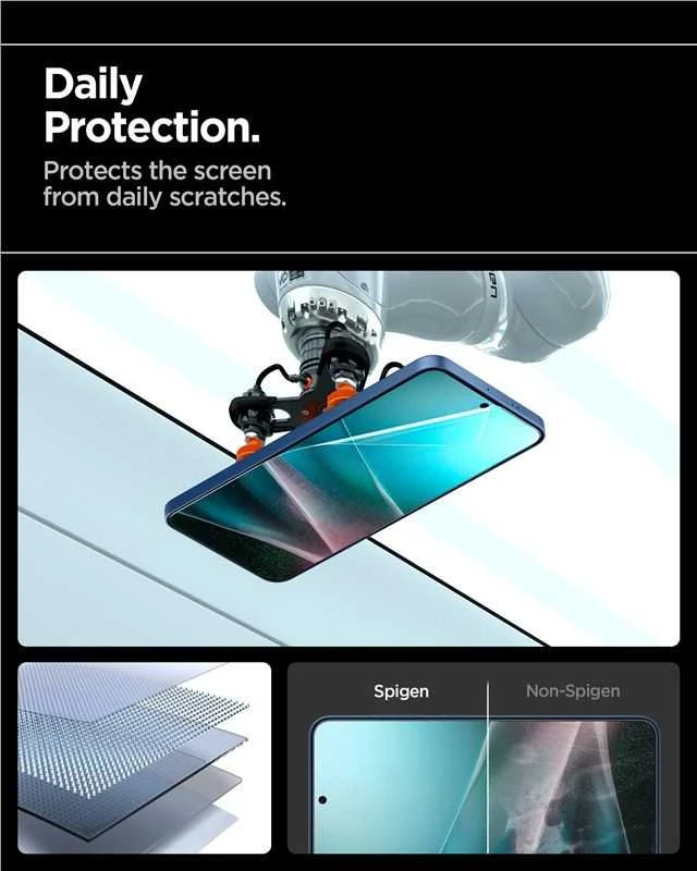 Spigen ELITE SHIELD EZ FIT Hybrid Glass Samsung Galaxy S25 – Transparent