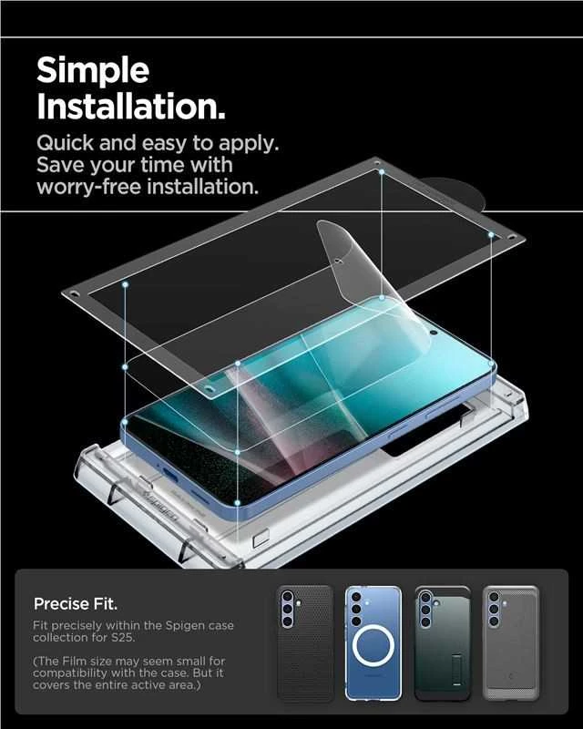 Spigen ELITE SHIELD EZ FIT Hybrid Glass Samsung Galaxy S25 – Transparent