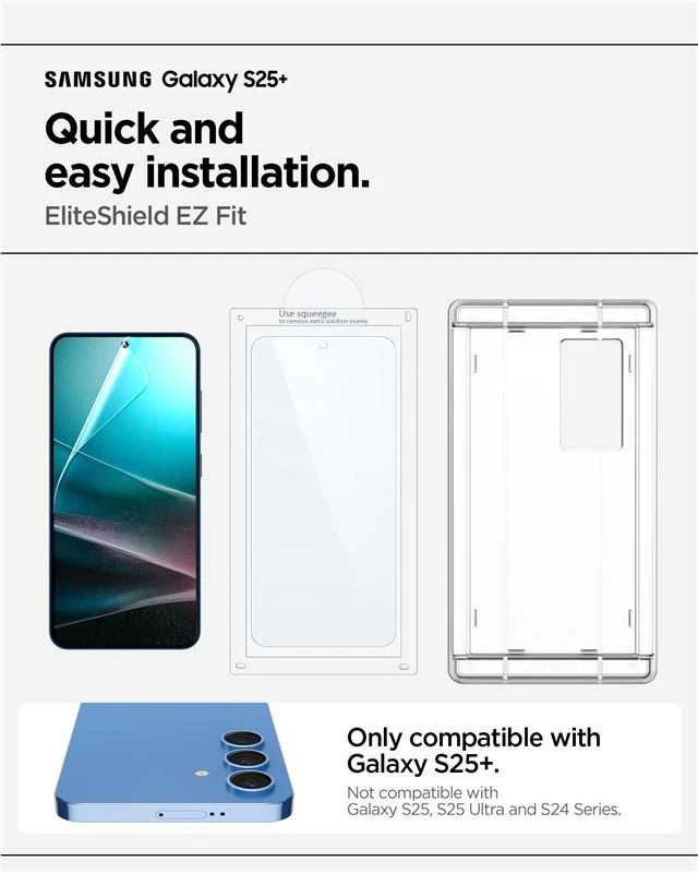 Spigen ELITE SHIELD EZ FIT Hybrid Glass Samsung Galaxy S25 Plus – Transparent