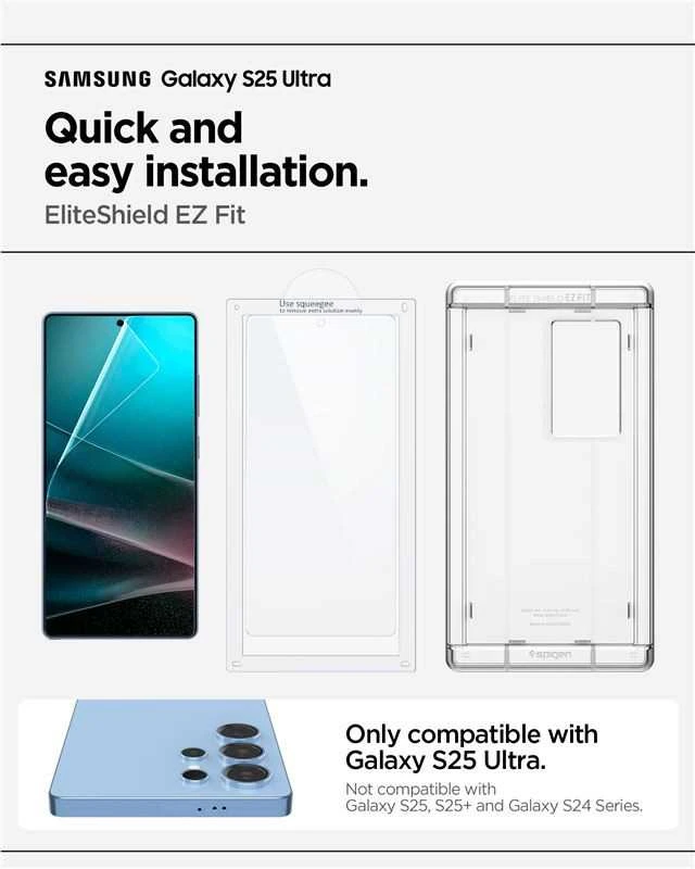 Spigen Elite Shield EZ FIT Hybrid Glass Samsung Galaxy S25 Ultra – Transparent
