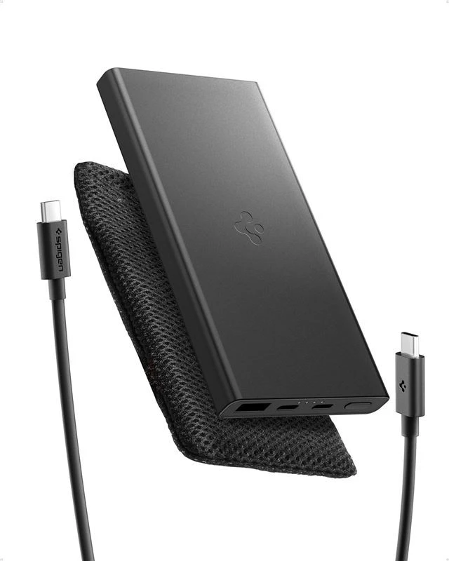 Spigen Essential EA2210 Power Bank 10000 mAh 22.5W – juodos spalvos