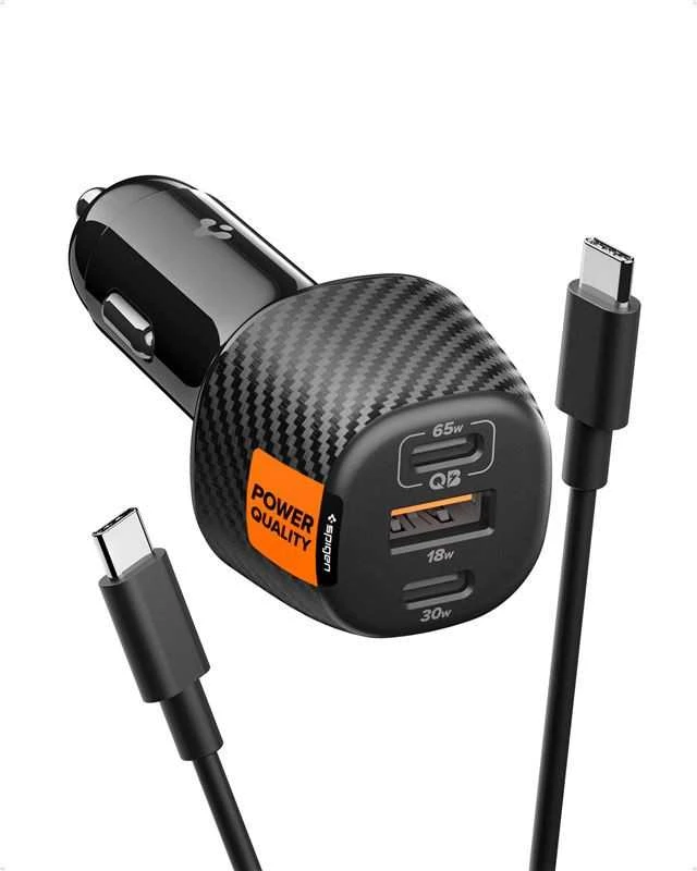 Spigen Essential 113W automobilinis įkroviklis EV1133, juodas