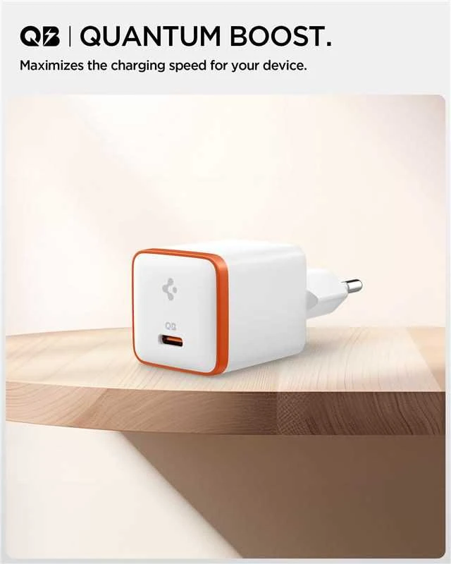 Spigen ArcStation Essential EE301EU – Wall Charger USB-C PD + QC3.0 30W (Baltas)