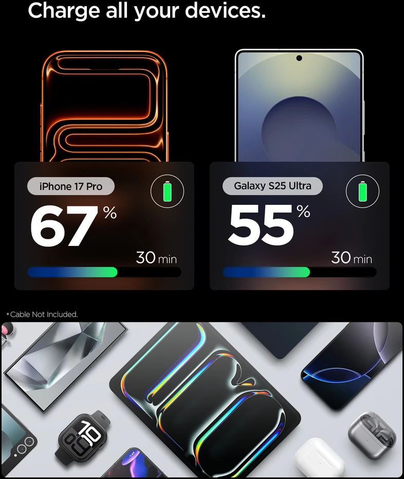 Spigen Essential 30W Wall Charger EE301EU, all juodas