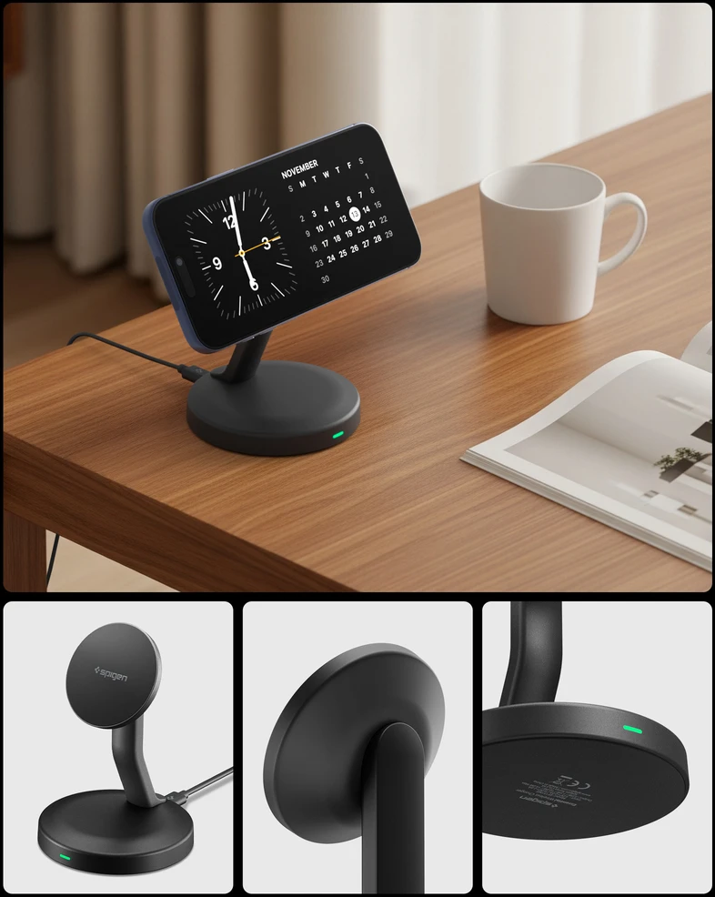 Spigen EF151MS Essential MagSafe 15W Wireless Charger - Juodas