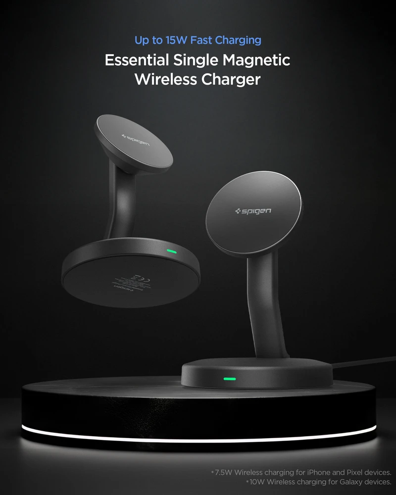 Spigen EF151MS Essential MagSafe 15W Wireless Charger - Juodas