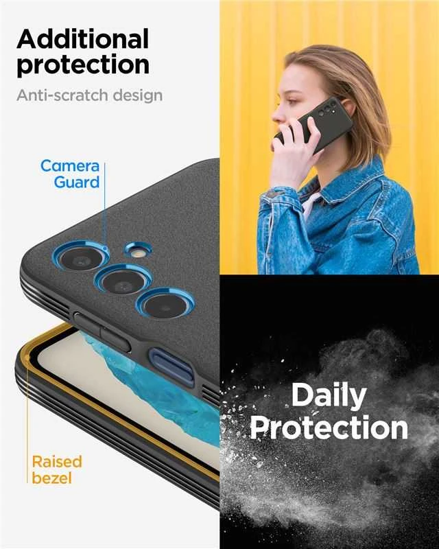 Spigen Essential SandBlast Samsung Galaxy M35 5G – dėklas telefonui juodos spalvos