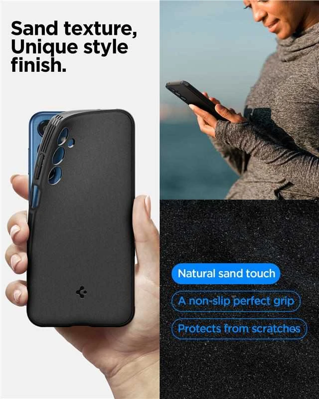Spigen Essential SandBlast Samsung Galaxy M35 5G – dėklas telefonui juodos spalvos