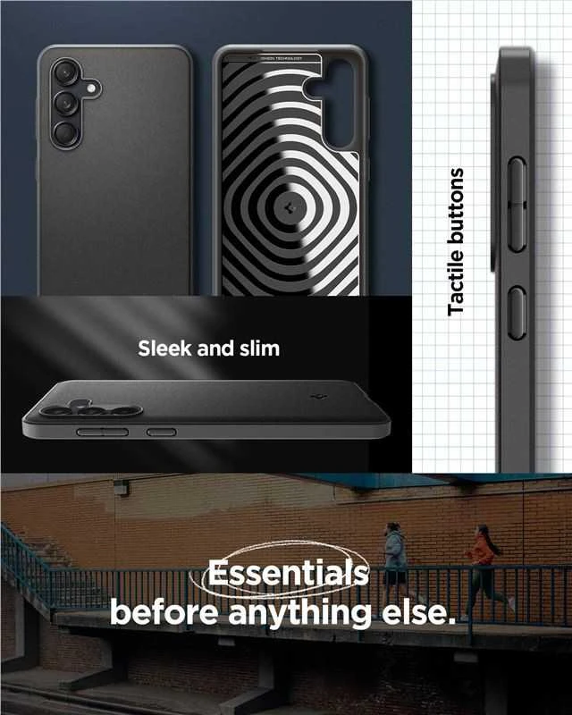 Spigen Essential SandBlast – dėklas skirtas Samsung Galaxy M55 5G Matte Juodas