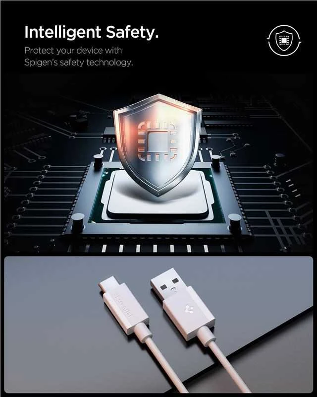 Spigen EB6010CC USB-C Cable 60W 200 cm - Baltas