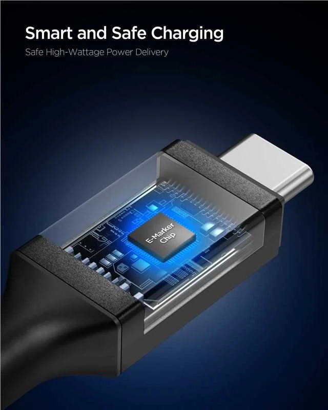 Spigen Essential USB C į USB C 100W laidas, juodas EB10020CC